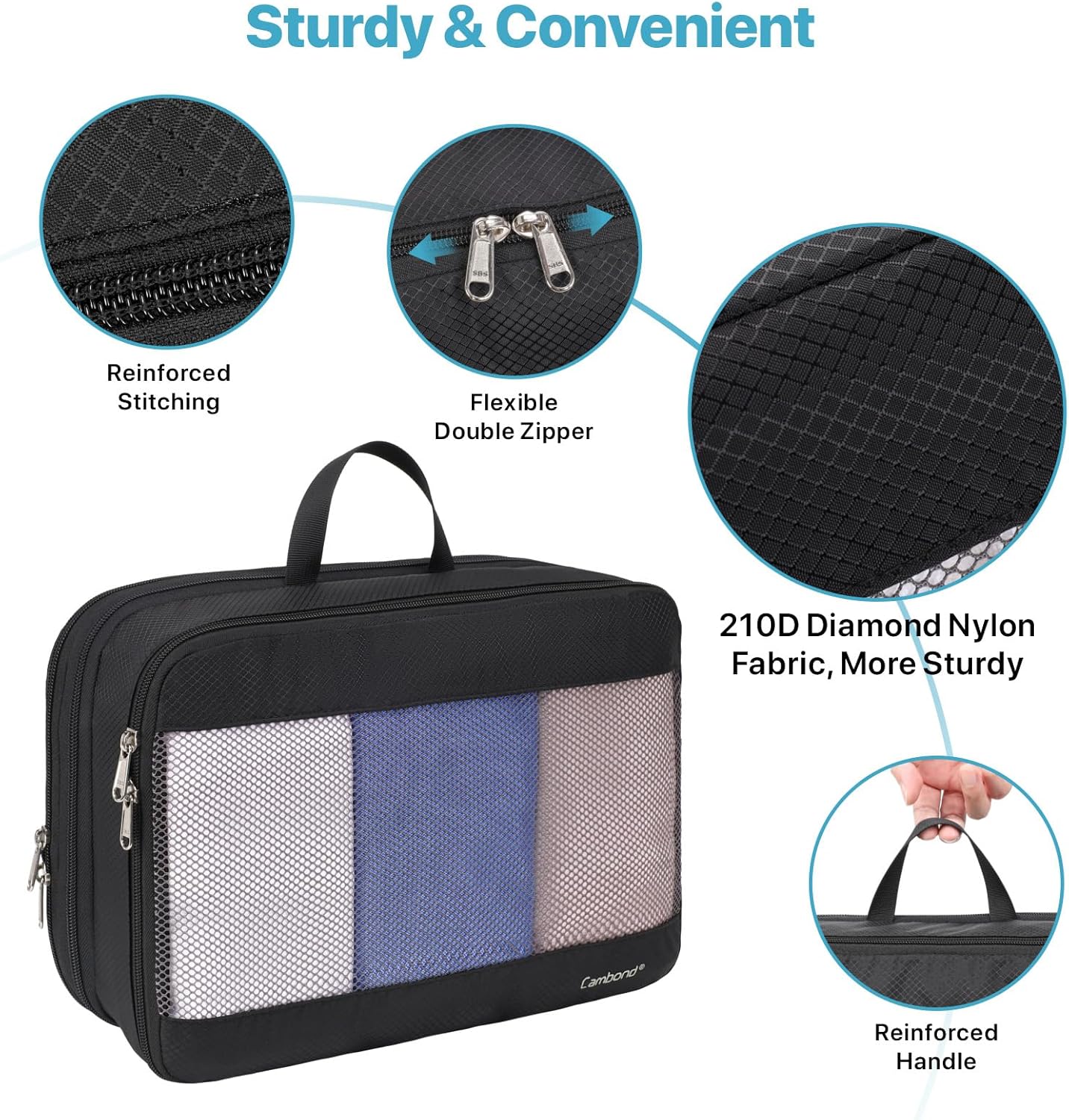 Double Sided Expandable Packing Cubes - Separate Clean and Dirty Clothes See Through Mesh Compression Packing Cubes for Travel, Efficient Packing Organizers for Road Trip, Cruise, Camping - Image 8